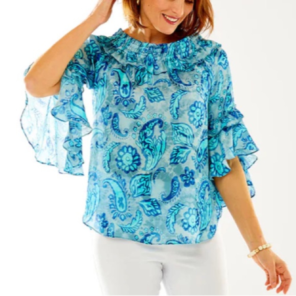 Sara Campbell Paisley Blouse, size XL